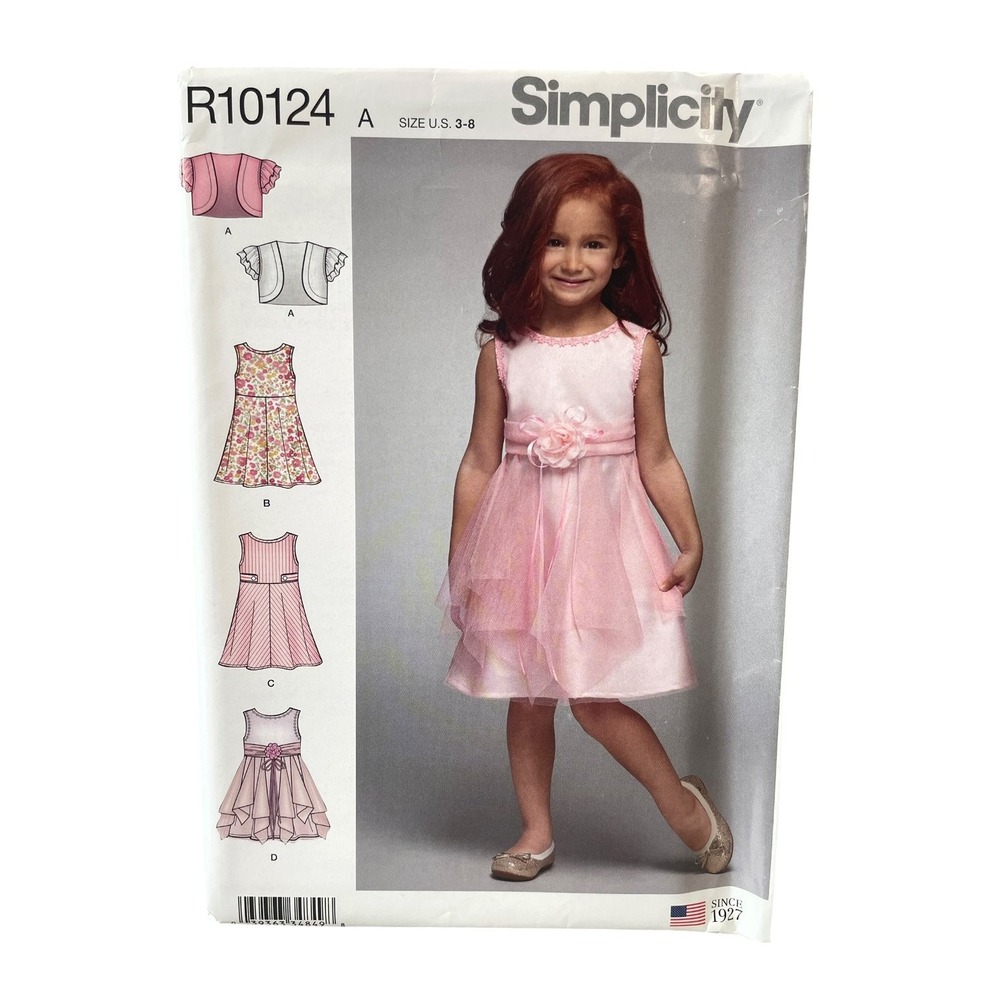 Simplicity R10124 Child's Dress & Bolero US 3-8 Girls Party Special Occasion